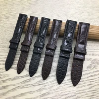 genuine crocodile leather watchband 18mm 19mm 20mm 21mm 22mm watches strap coffee black butterfly buckle watch band