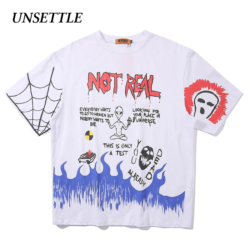 Мужская/женская футболка большого размера с принтом в стиле Харадзюку летняя