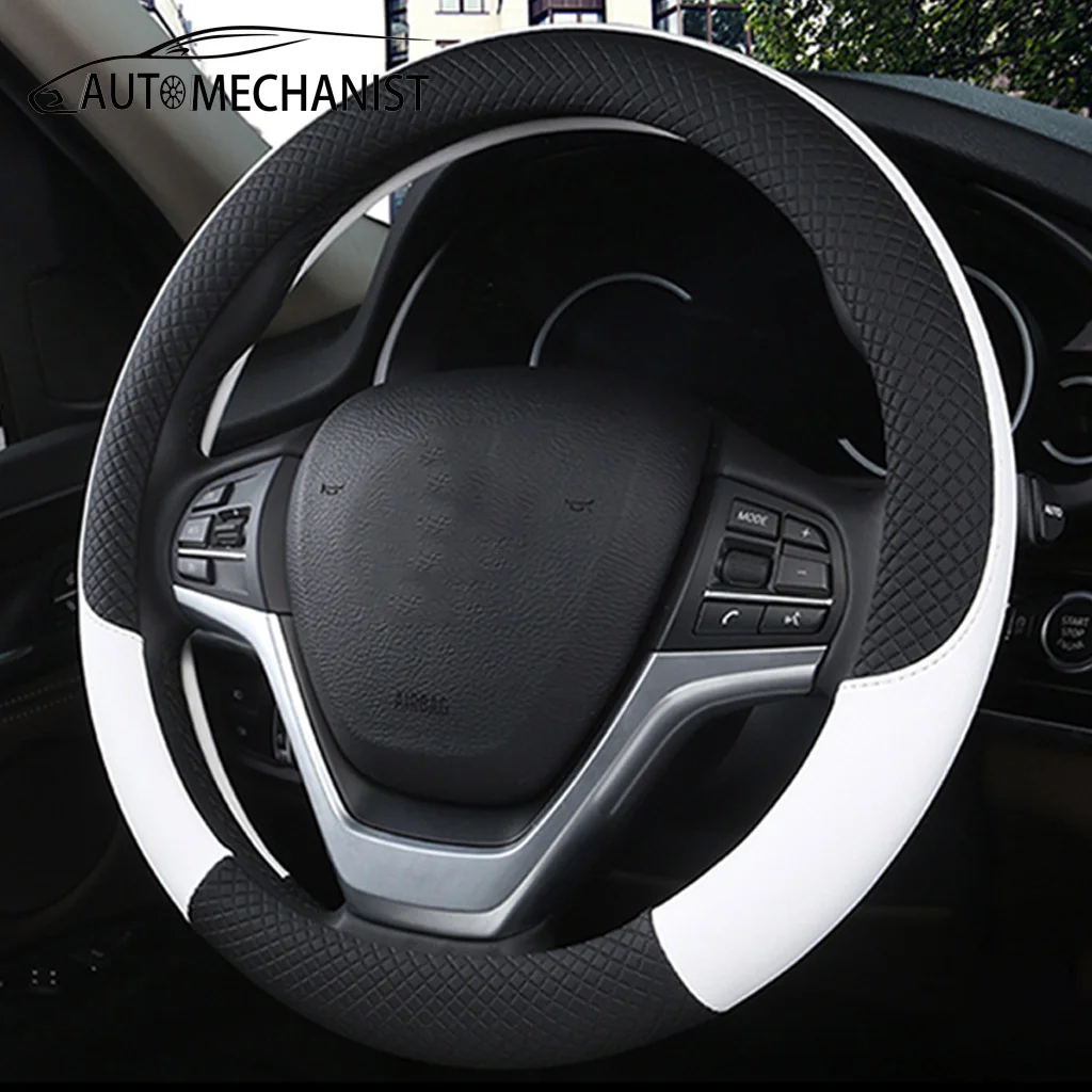 

Steering Wheel Cover For Car Breathable Anti Slip PU Leather Covers For Steering Wheel For Bmw F40 Audi A4 B8 Renault Honda Golf
