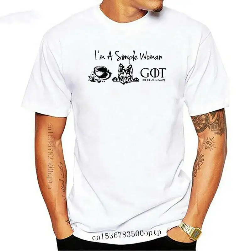

I'M A Simple Woman I Like Coffee Husky And Got T Shirt White Size S-3Xl Funny Design Tee Shirt