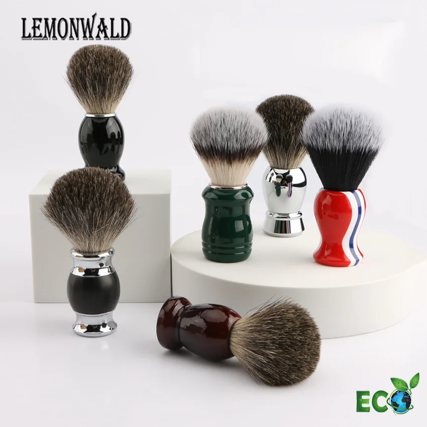 Кисть для бритья lemonwalt 100% Pure с металлической ручкой предназначена на протяжении