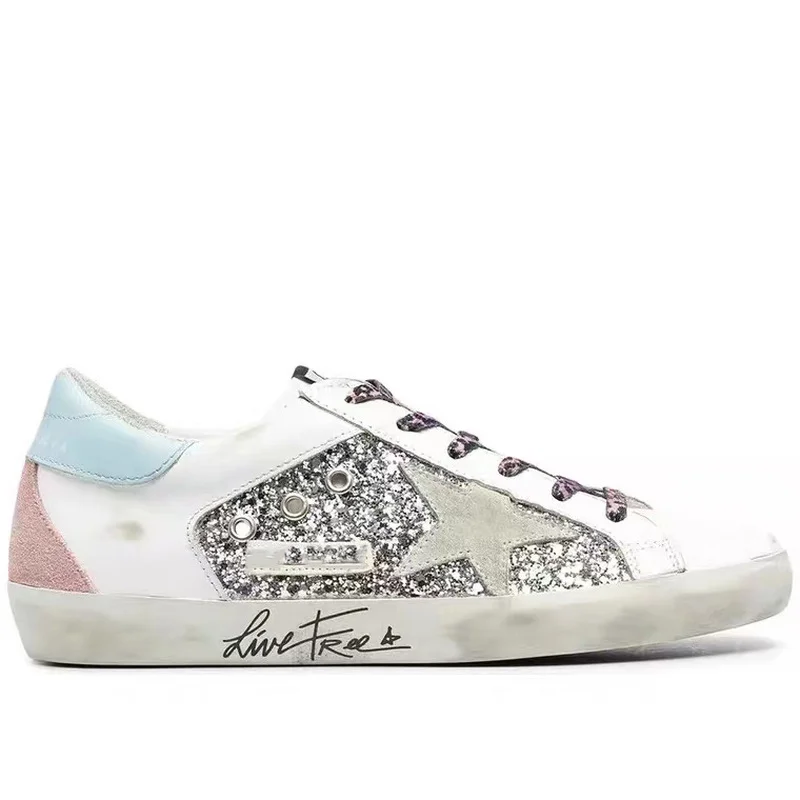 

Autumn and Winter New Product Kids First Layer Cowhide Stitching Sequins Distressed Small Dirty Casual Parent-childShoes QZ103