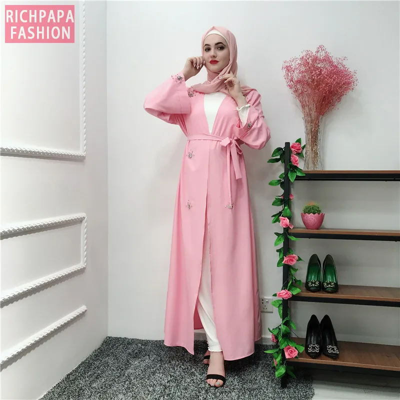 Рамадан кафтан открытая абайя кимоно мусульманское хиджаб платье Jilbab Caftan