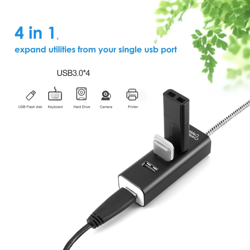 4 портовый USB 3 0 алюминиевый концентратор данных для MacBook Mac Pro/Mini iMac Surface Pro XPS