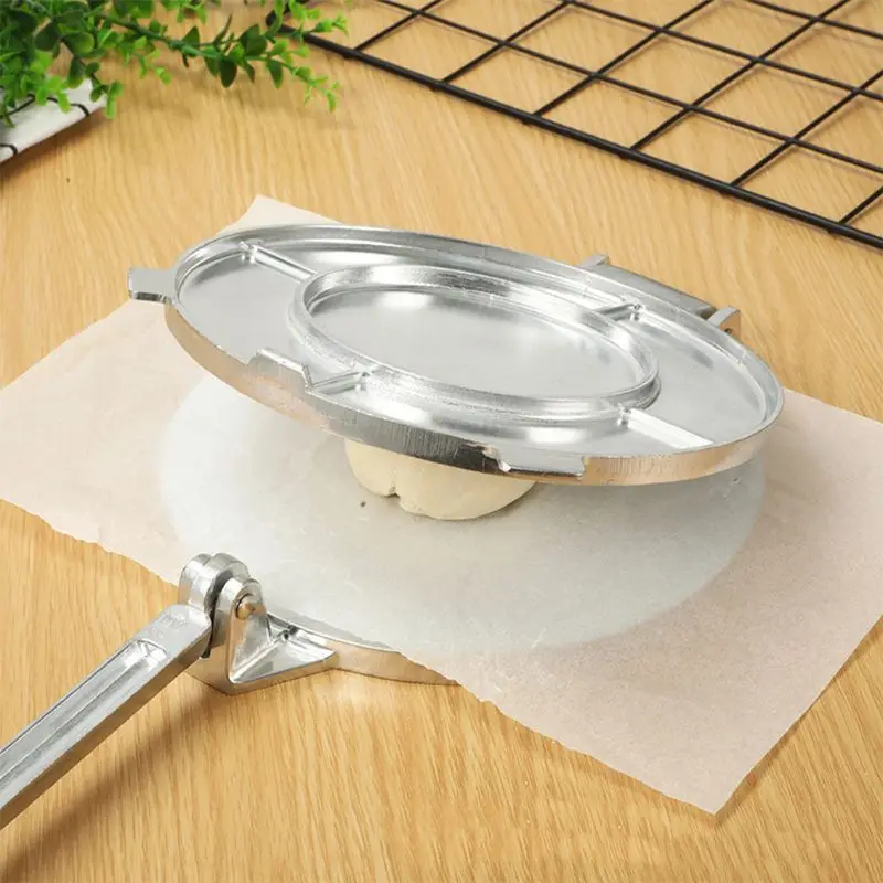 

Tortilla Maker Press Heavy Aluminium Meat Press Foldable Gadgets Bakeware Kitchen Accessories Tools Pie Tools Silver