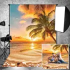 Фон для фотографирования с изображением Гавайского Луау и алохи, летнего заката, тропического океана, Фотофон для вечеринки, украшение