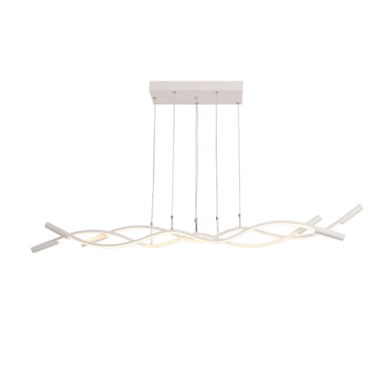 

New New Wave Aluminum Modern led Chandelier For Dining Room Living Kitchen Room Matte Black or White Color Hanging Chandelier