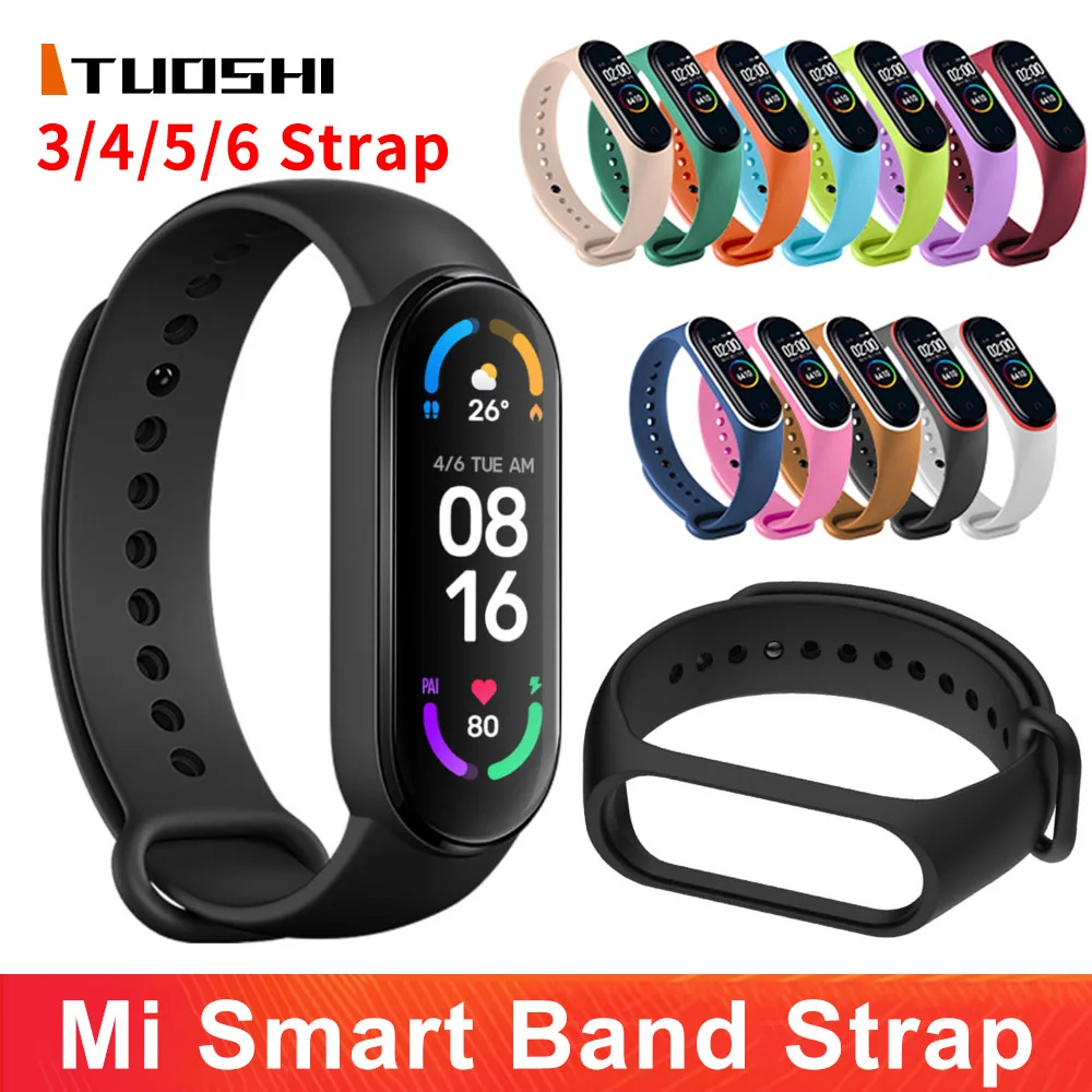

New Strap For Xiaomi Mi Smart Band 6 5/4 3 Watchband Bracelet Replacement Sport Wrist Color TPU Wristband Bracelet Original