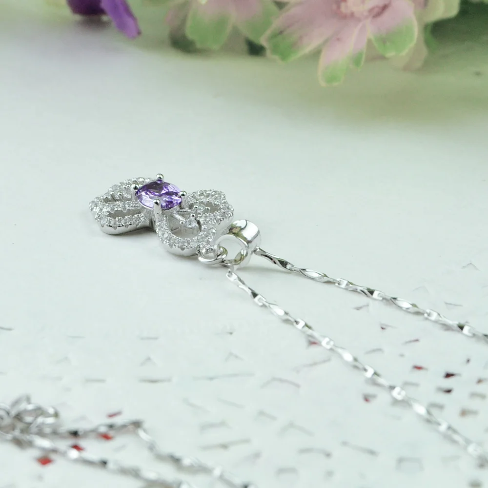 100% Стерлинговое Серебро 925 пробы ожерелье милые романтичные женские модели