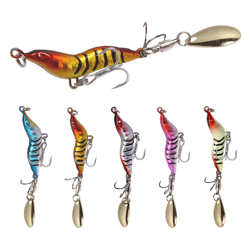 1 шт. ложка приманка в виде креветки кальмарная металлическая морской воблер