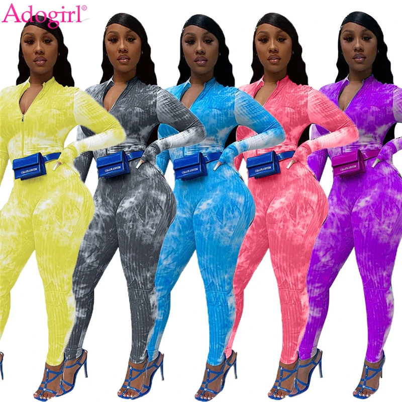 

Женский ребристый спортивный костюм Adogirl, комбинезон на молнии с длинным рукавом и перчатками, Осень-зима 2020