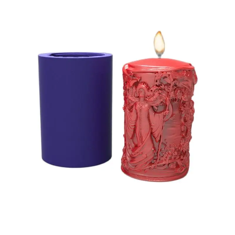 

Praying Virgin Candle Silicone Mold for Handmade Desktop Decoration Gypsum Resin Aromatherapy Church Candle Silicone Mould