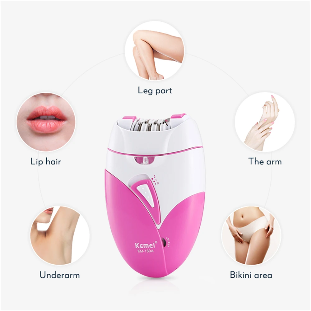 KEMEI USB Rechargeable Epilator Women Electric Hair Removal Facial Body Remover Leg Depilatory Lady Shaving Machine | Бытовая техника