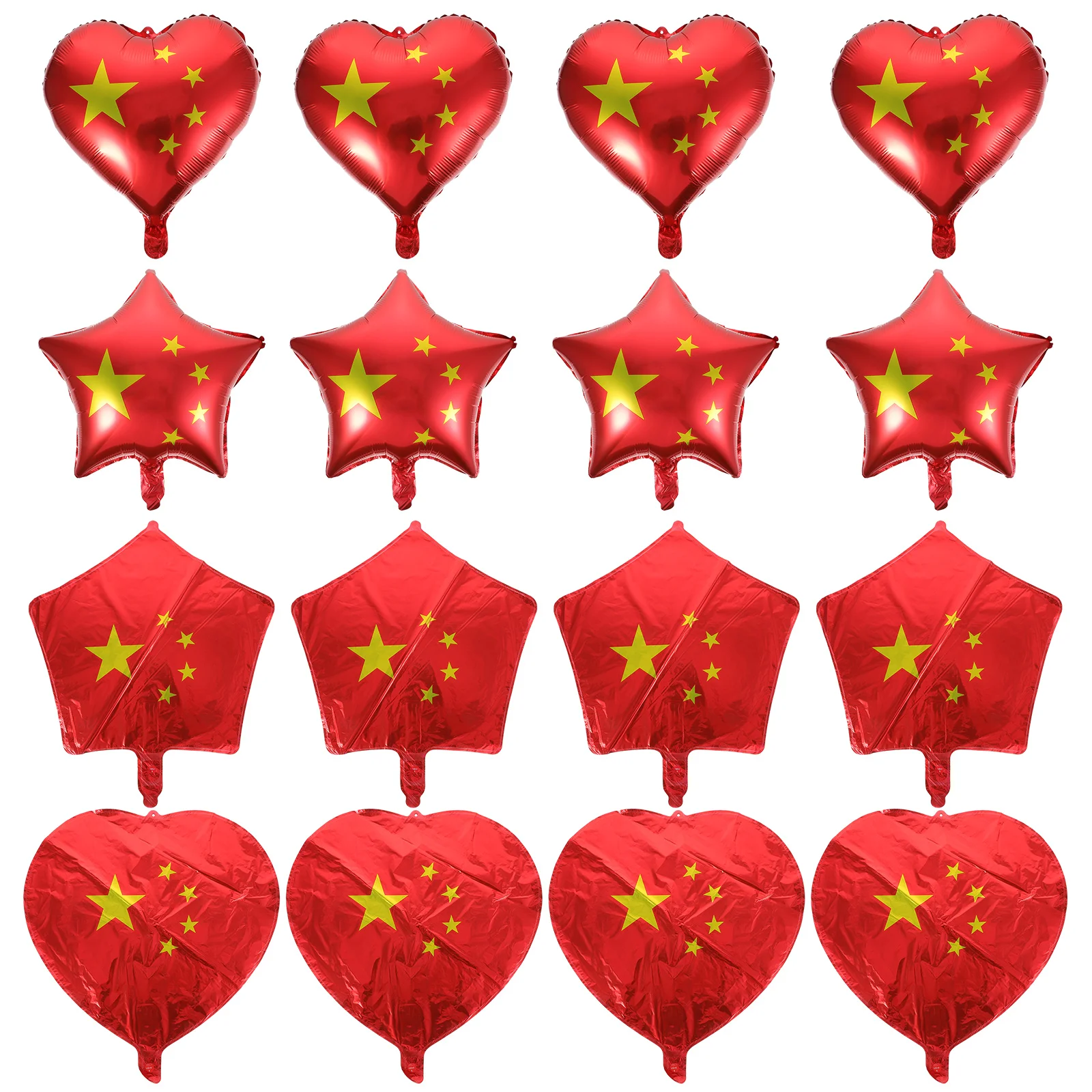 

50pcs Decorative Heart-shaped Balloons Five-pointed National Flag Balloons