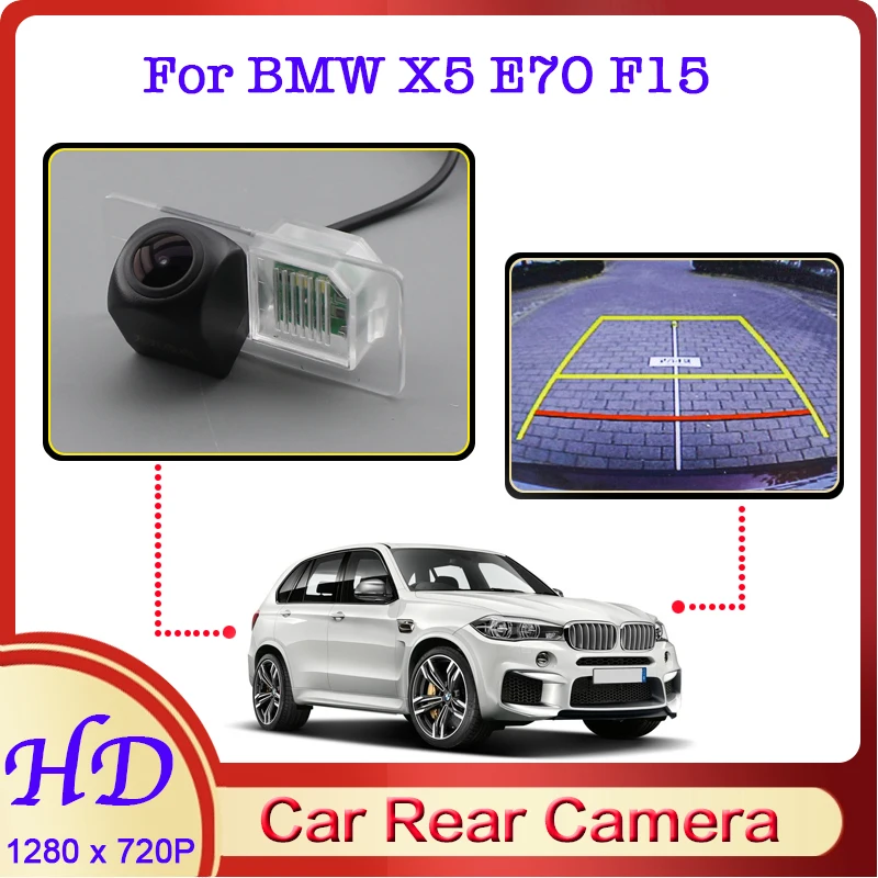 

Автомобильная камера заднего вида «рыбий глаз» для BMW X5 E70 F15 2006 ~ 2018, HD Водонепроницаемая специализированная камера заднего вида с функцией н...