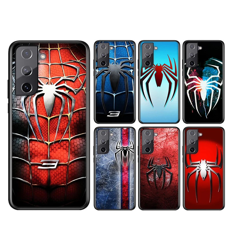 

Phone Case For Samsung Galaxy S21 S20 FE S22 Ultra Pro Lite S10 5G S10E S9 S8 Plus Spider Marvel Cool Black Soft Cover