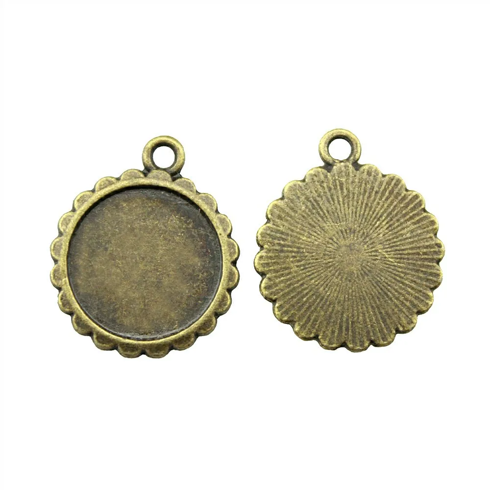 

diy charms for jewelry making pendant 16mm Round Simple Style pendant base 10pcs