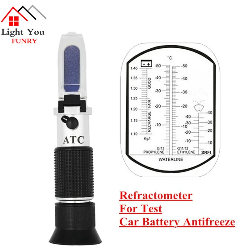 Hand Held Engine Fluid Glycol Point Refractometer With ATC Tester Tool Car Battery Antifreeze Freezing | Инструменты