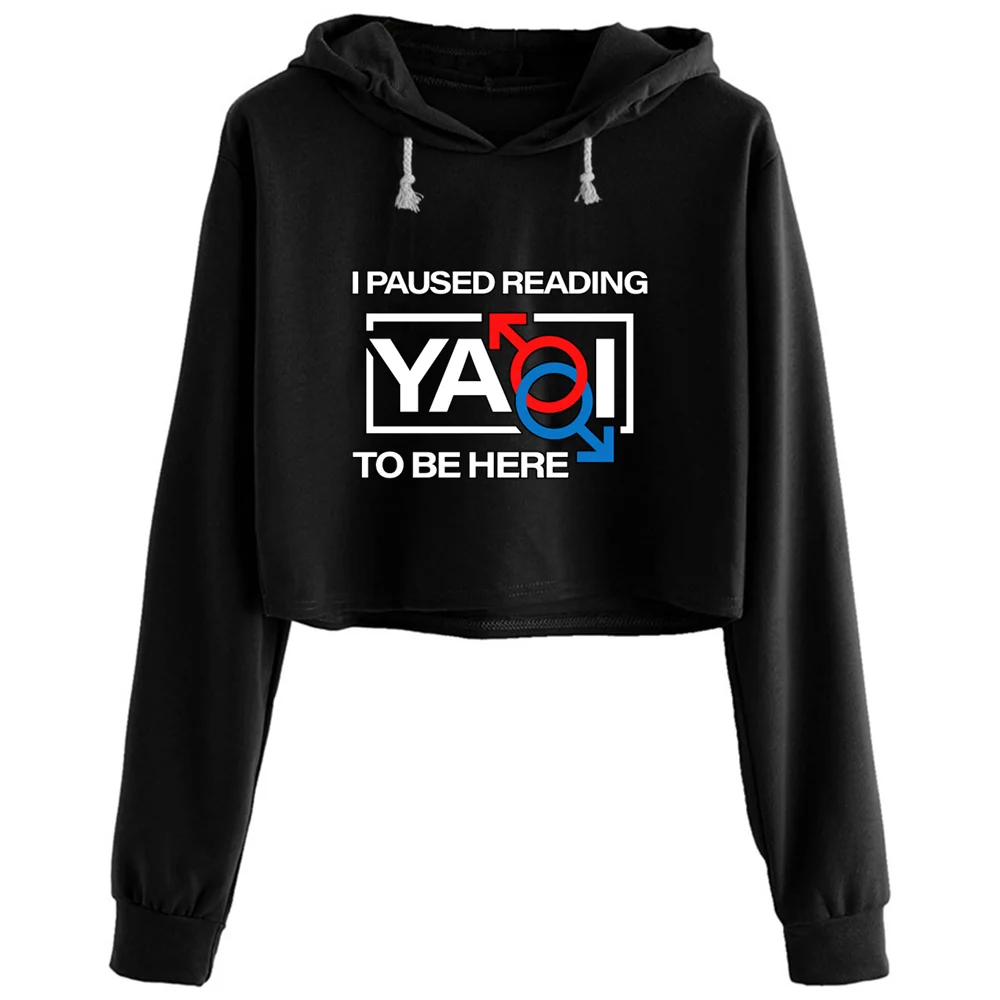 

Fujoshi Yaoi Bl Boys Love Manga Anime Crop Hoodies Women Emo Aesthetic Kpop Korean Pullover For Girls