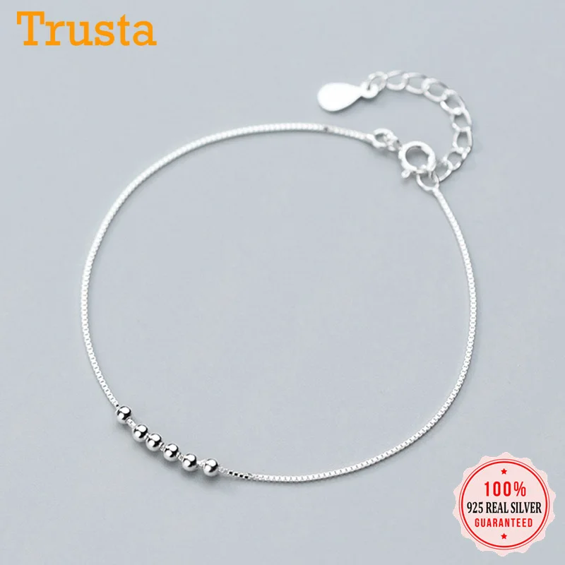 Trustdavis, Настоящее серебро 925 пробы, синтез жемчуга, цепочка змеи 16,5 см, браслеты для подростков, женщин, девушек, ювелирные изделия DA288