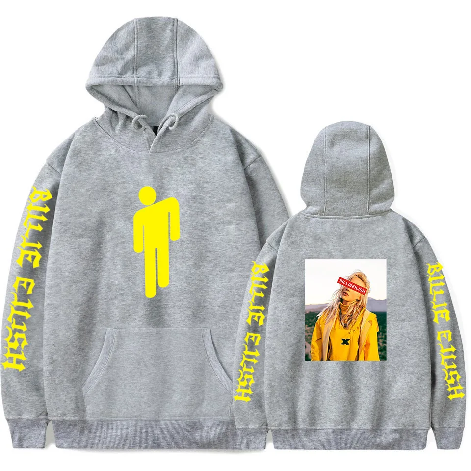 Толстовка с капюшоном Billie Eilish Мужская толстовка в стиле хип хоп осенняя теплая