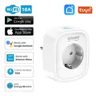 Gosund Tuya Wi-Fi EU смарт-розетка 100-240V-умному дистанционного Управление Мощность монитор Функция времени работает с Alexa Google