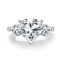 lesf 5 ct classic engagement rings 925 sterling silver heart cut 5a zircon lady bridal ring jewelry gifts fast delivery