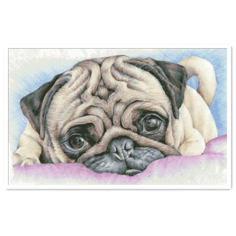 

Cute Shar Pei cross stitch package animal 18ct 14ct 11ct cloth cotton thread embroidery DIY handmade needlework