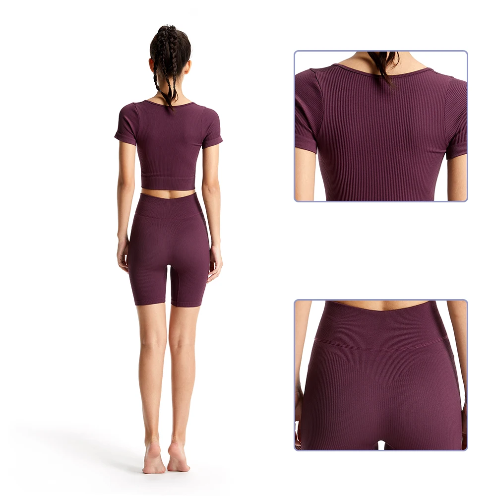 2-Piece Bra Shorts Yoga Seamless Fitness Suit High Elasticity Women's Gym Set Hip Push Up Squat Woman Clothes Yoga Set Tracksuit