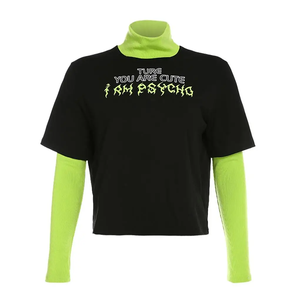 Женский свитер с надписью Модный женский YOU ARE CUTE высоким воротником и длинными