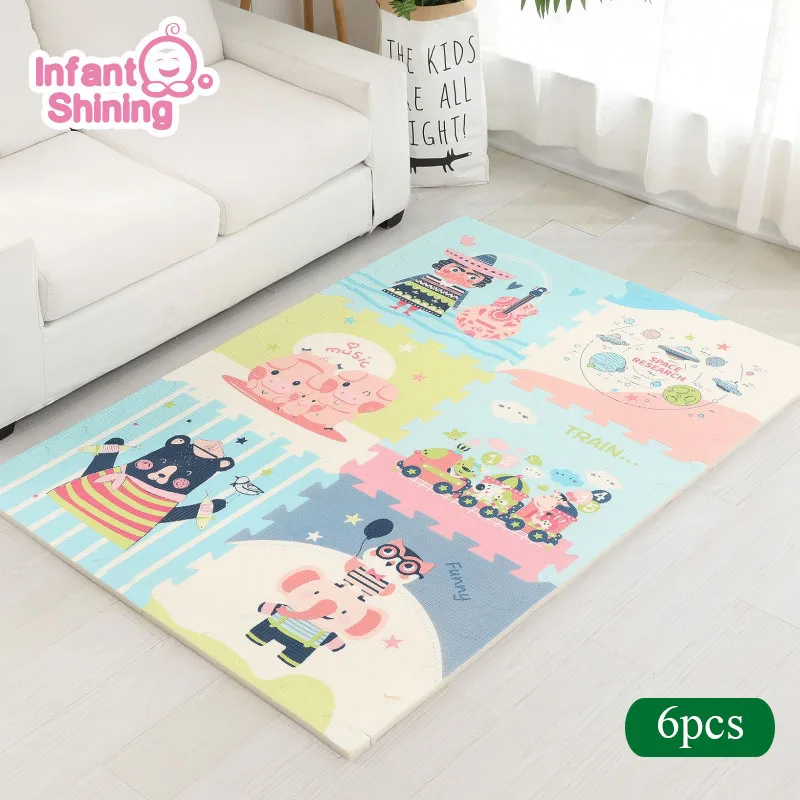 Детский Блестящий игровой коврик Xpe 2 см толстый 6 шт. для гостиной младенцев 56 ×