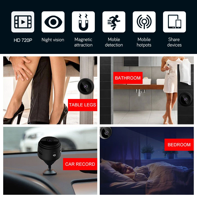 Мини Wi Fi IP камера HD 720P Беспроводная внутренняя Домашняя безопасность DVR ночное