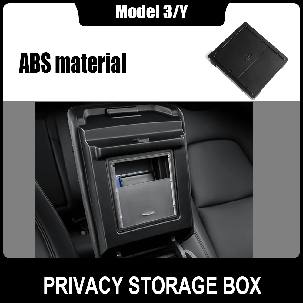 

1PC For Tesla Model 3 model Y 2017-2021 Car Central Control Armrest Box Privacy Storage Box Hidden Storage Box Car Accessories