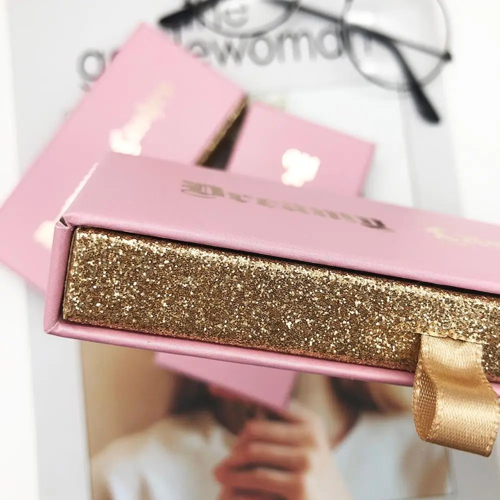 sweet pink mink eyelashes packaging box with hot gold text luxury real mink lashes custom your brand logo lash box 100pcs free global shipping