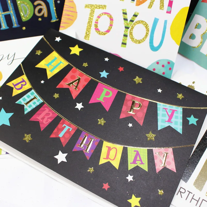 

6Pcs Mother's Day Birthday Card for Girl Kids Wife Husband Birthday Cake Greeting Card Postcards Gifts Card with Envelope