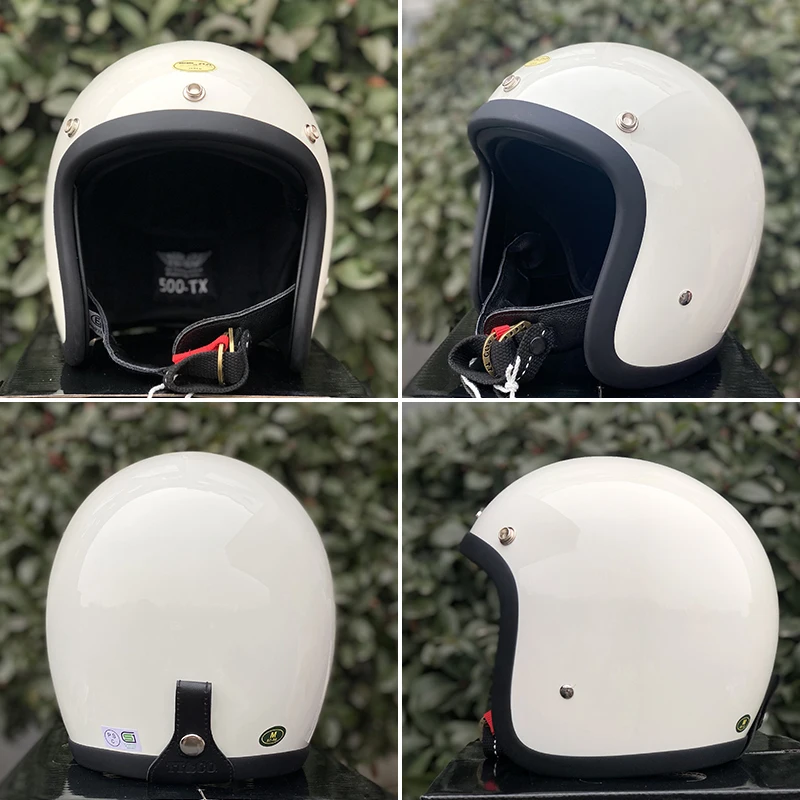 

TT&CO 500-TX Retro Vintage Motorcycle Helmet Chopper Bobber Cafe Racer Helmet Japanese Style Half Face Light Weight Fiberglass
