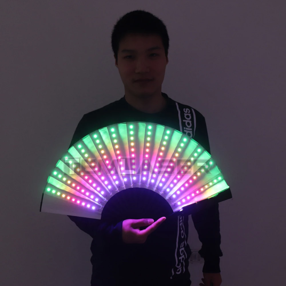 Ventilador LED a todo Color para actuaciones, luces de baile, espect&aacute;culo nocturno, cantante, DJ, disfraces fluorescentes, regalos para fiestas de Halloween-2