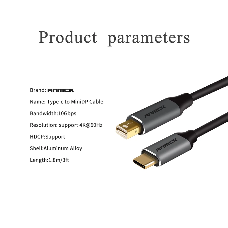 Кабель USB Type C с 3 1 на Mini DisplayPort переходник DP 4K для порта дисплея Xiaomi Notebook Air Pro Macbook