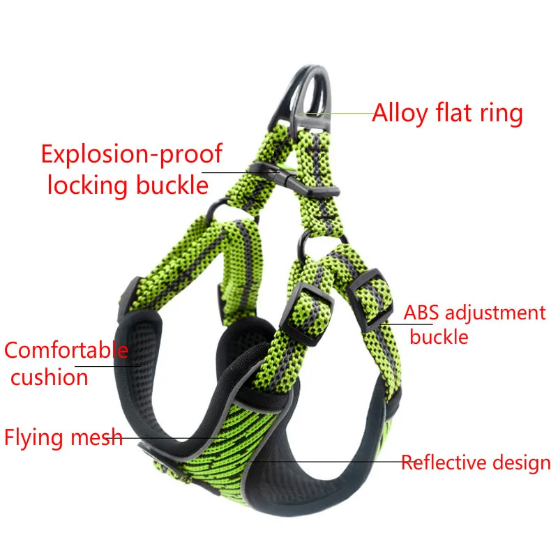 Светоотражающая мягкая шлейка жилет для собак регулируемый поводок чихуахуа кошек малого и среднего