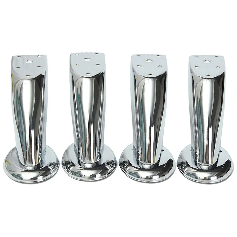 

New 4Pcs 5" Chrome Metal Sofa Leg Furniture Leg Chairs Cabinet Wardrobe Mat