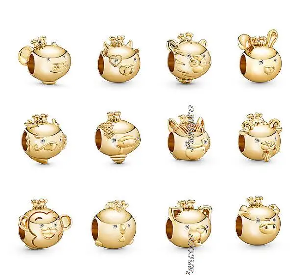 

2021 New Year 925 Sterling Silver Bead Shining Rat Mouse Charm Fit Pandora Bracelet & Necklace Diy Women Jewelry