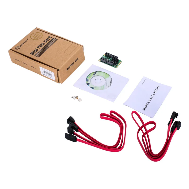 

Add On Cards 4 Port SATA III 6G Mini PCI Express Marvell 88SE9215 Controller Card SATA3.0 Mini PCI Express SSD SATA Adapter Card