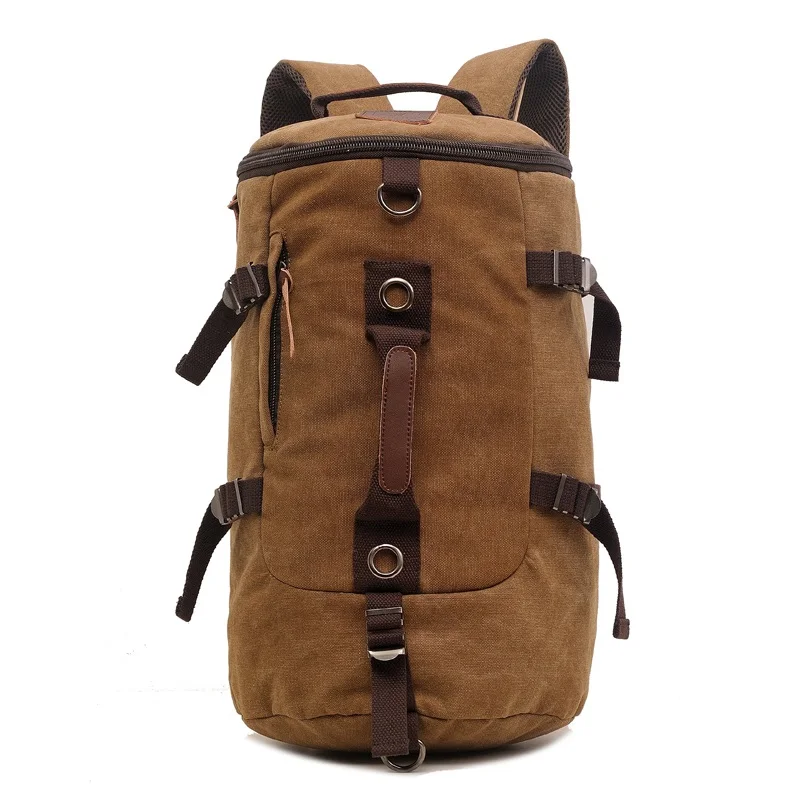 

Men's Traveling Backpack Large Capacity Duffle Bag Vintage Canvas Handbags Outdoor Hiking Daypack Multifunctional Crossbody Bags