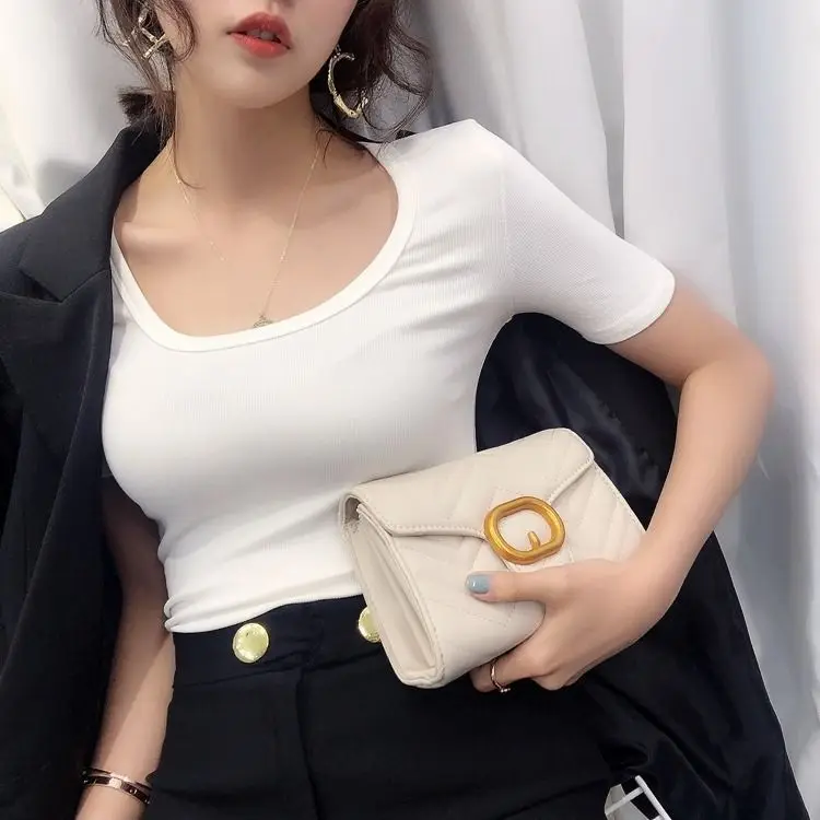 Модная хлопковая футболка для женщин Лето 2021 короткий рукав плюс Размеры