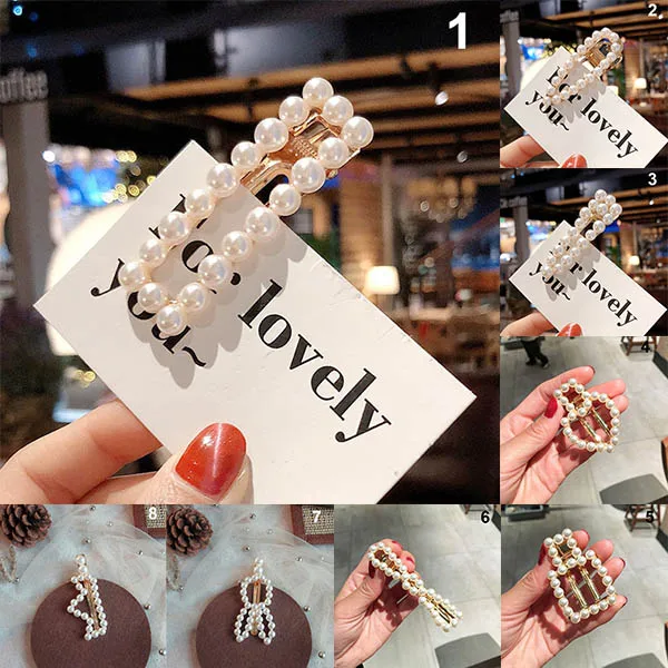 1 шт. женские заколки для волос с искусственным жемчугом заколка застежкой