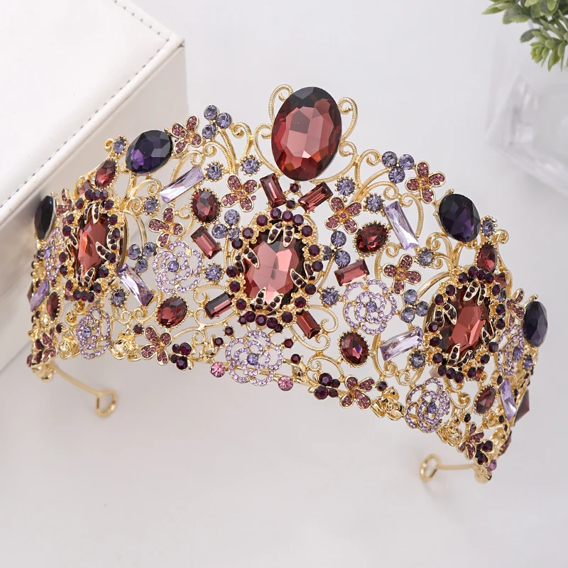 Женская винтажная корона в стиле барокко свадебная диадема золотого цвета с