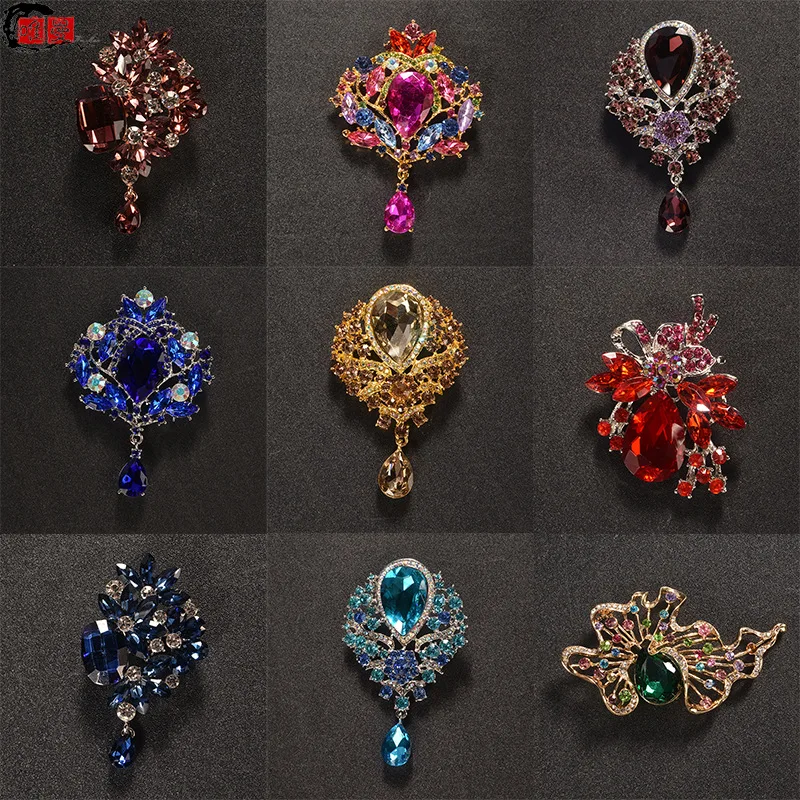 Брошь в европейском и американском стиле с кристаллами | Украшения аксессуары