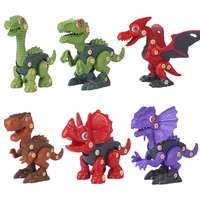 6 pieces disassembly dinosaur toys with electric drill construction toys diy with storage box for kids toddlers