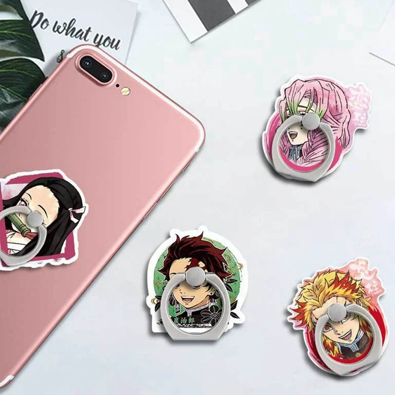 Мультфильм Demon Slayer палец кольцо Пряжка Кронштейн мобильный телефон