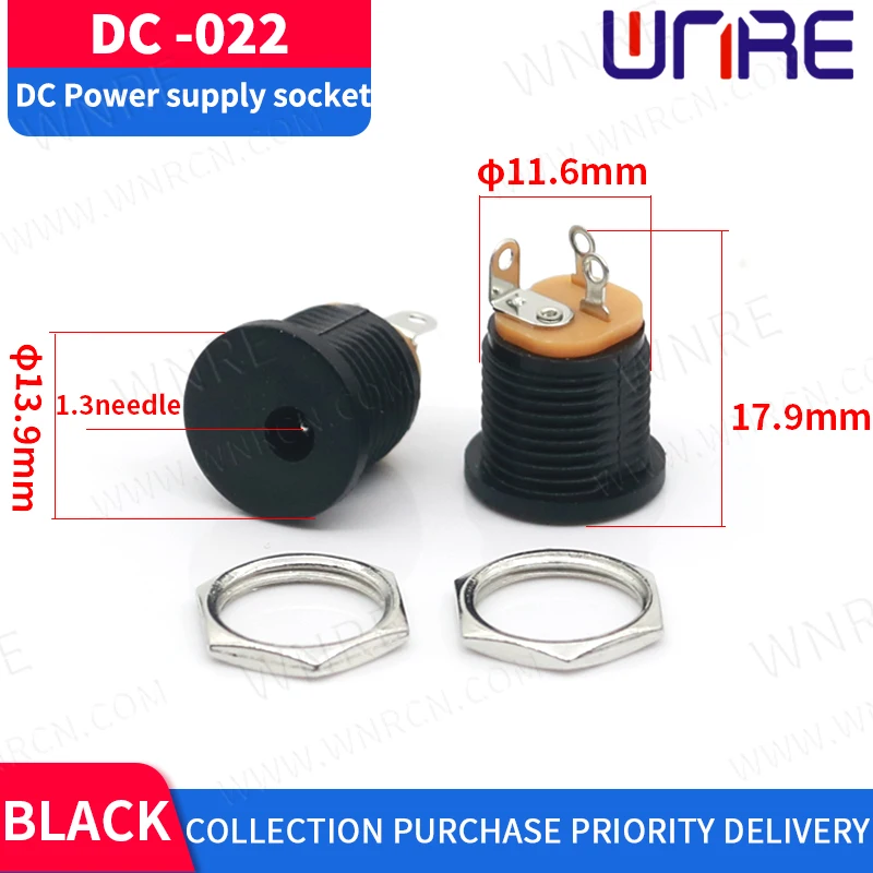 Женский Разъем питания постоянного тока винтовая гайка монтажный разъем DC022 5 5*2 1